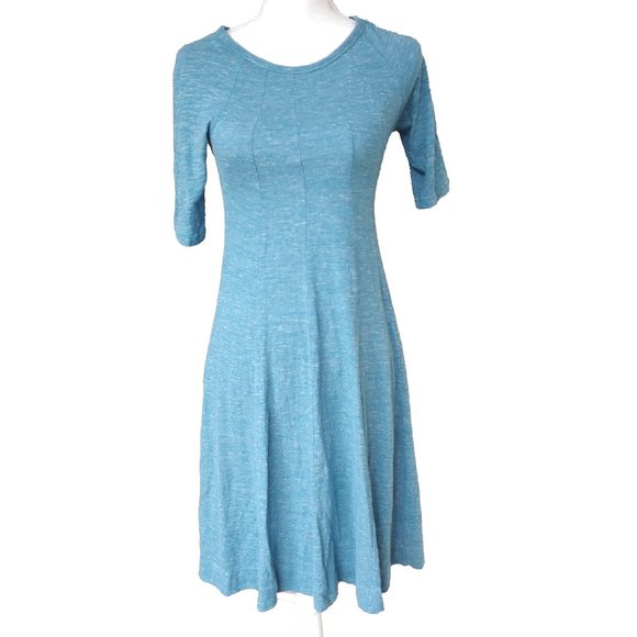 Ganni Dresses & Skirts - Ganni Blue Green Scoop Neck Fit & Flare Midi Dress